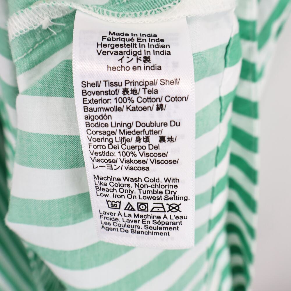 J.Crew Hyacinth Dress Striped Cotton Poplin Bright Clover Green Size Large - Picture 7 of 8